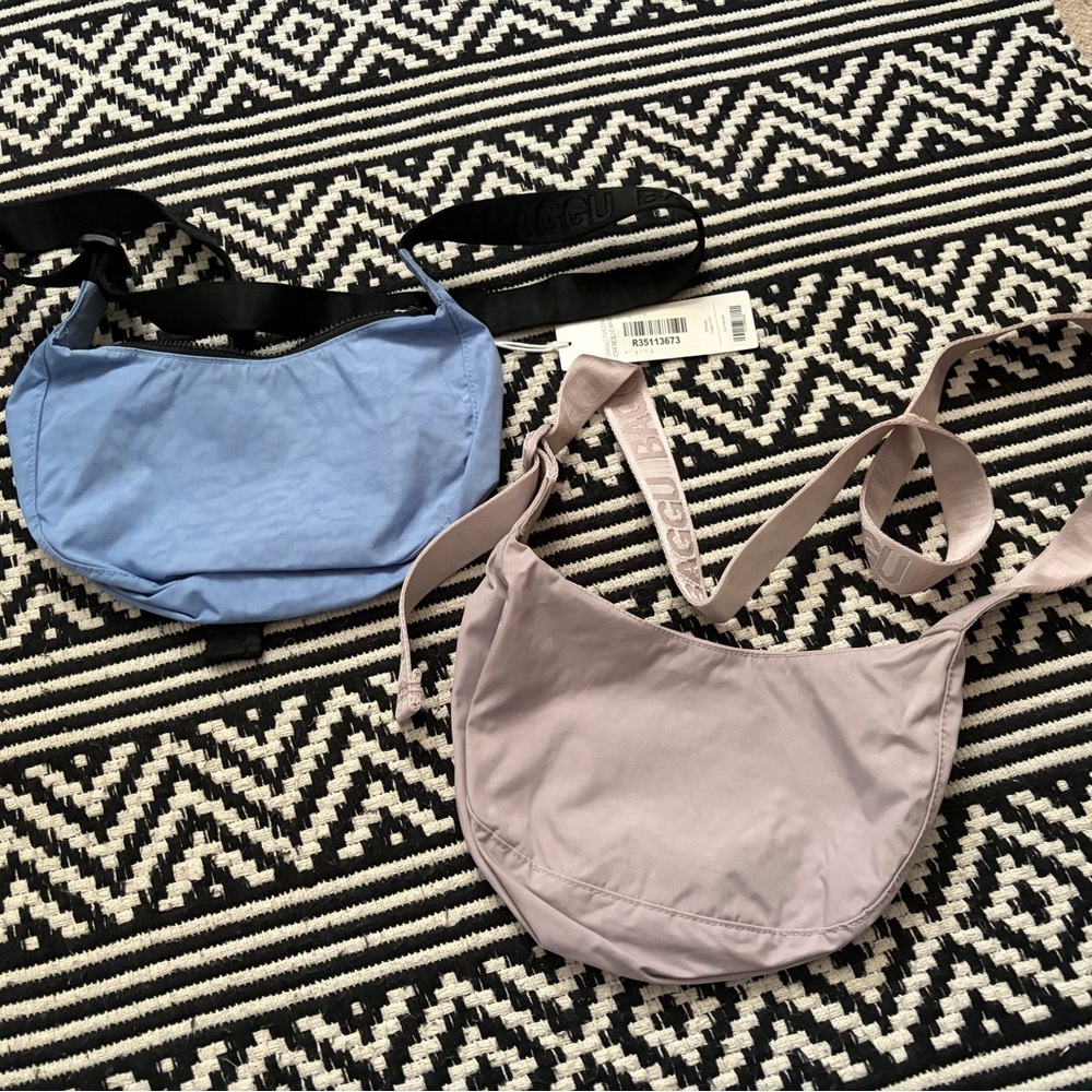 BAGGU Crossbody Bags in Blue and Dusty Pink